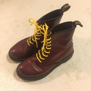 Burgundy Dr. Martens Boots
